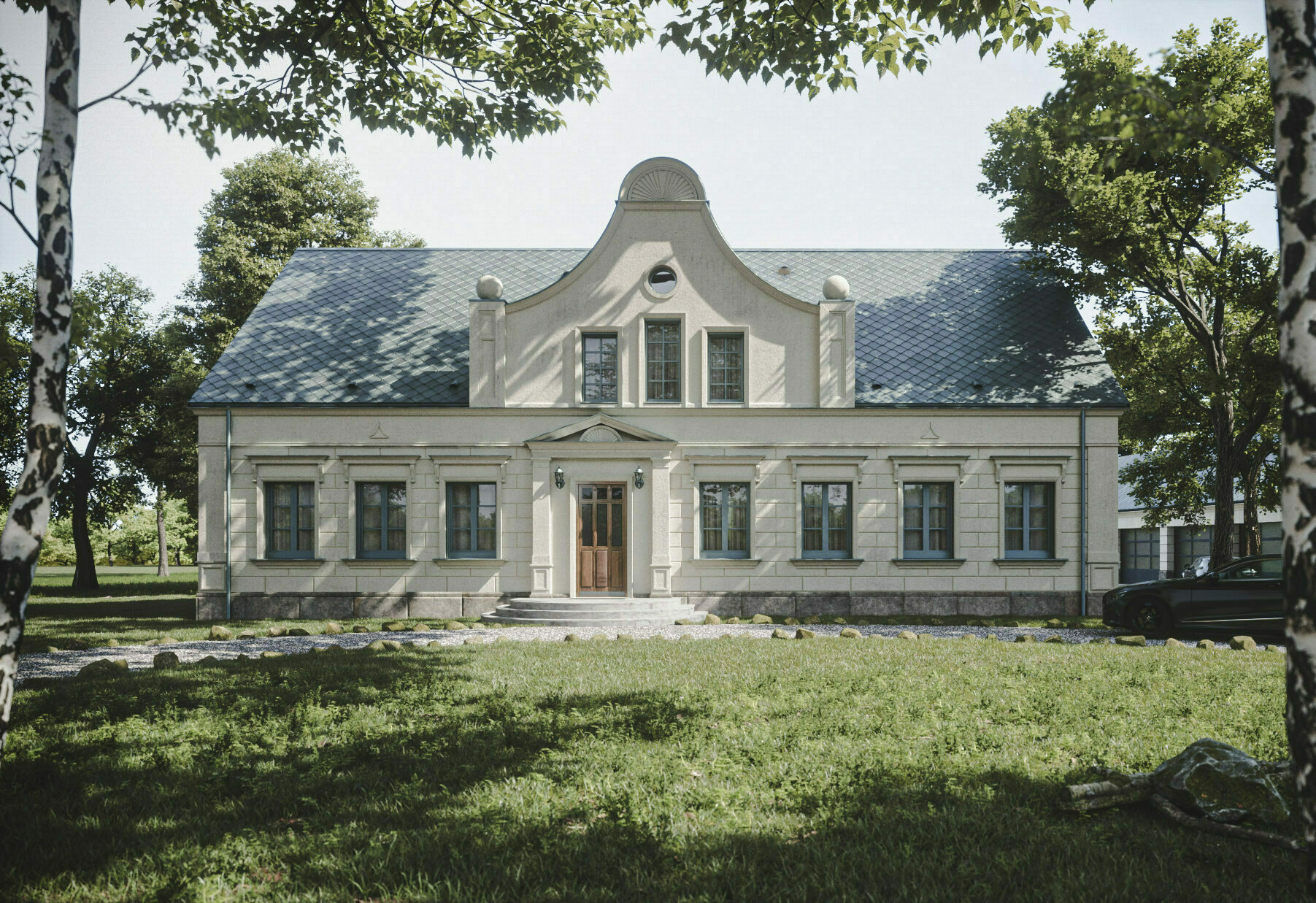Revitalisation of Palace in Rozewo - 3d visualisation, architectural