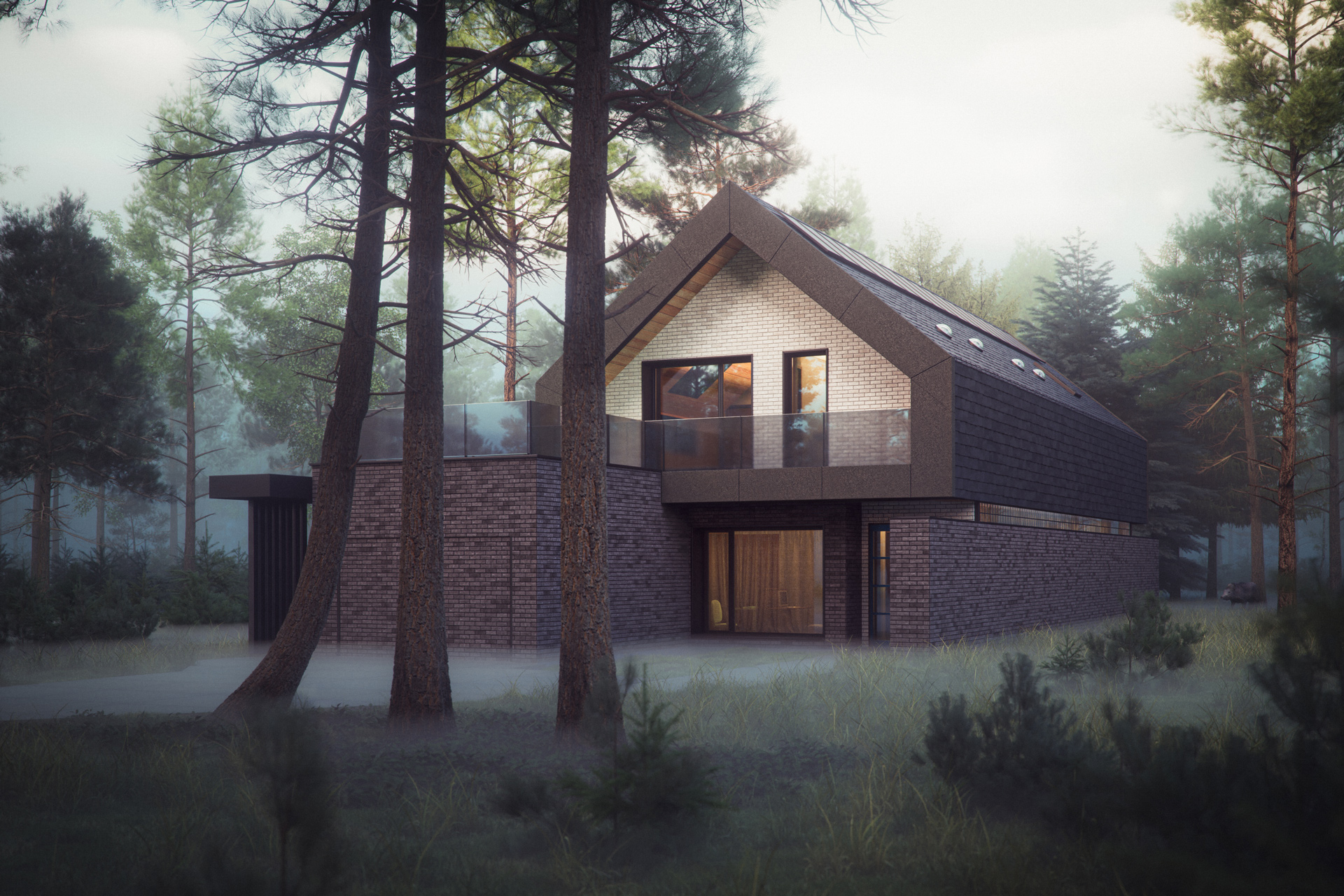 3d Visualisation of Eco-Passive House in Forest | rendergarden.co.uk